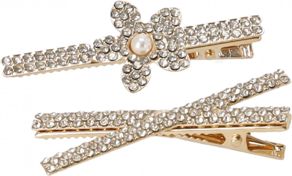 Pinces à cheveux, pinces à cheveux BLING 2 pcs - doré, motifs assortis