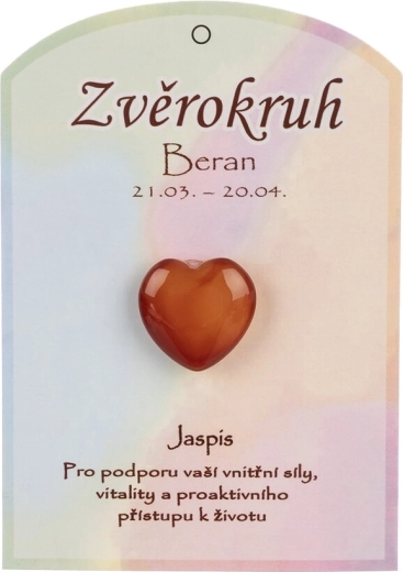 Cœur en jaspe pour le signe du Bélier