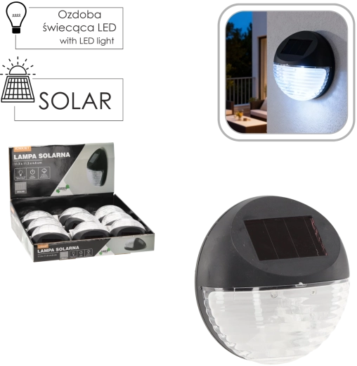 Applique murale solaire 11,3 × 11,3 × 4,5 cm