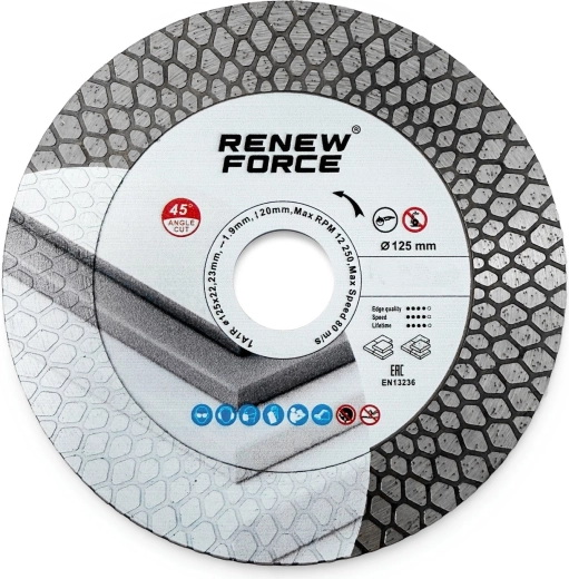 Disque diamanté Renew Force Q-Cut 125 mm pour grès et céramique - 1 pièce