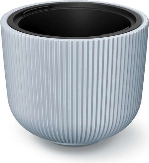 Cache-pot avec insert Milly 46,9 cm – cache-pot en plastique gris clair pour intérieur et extérieur