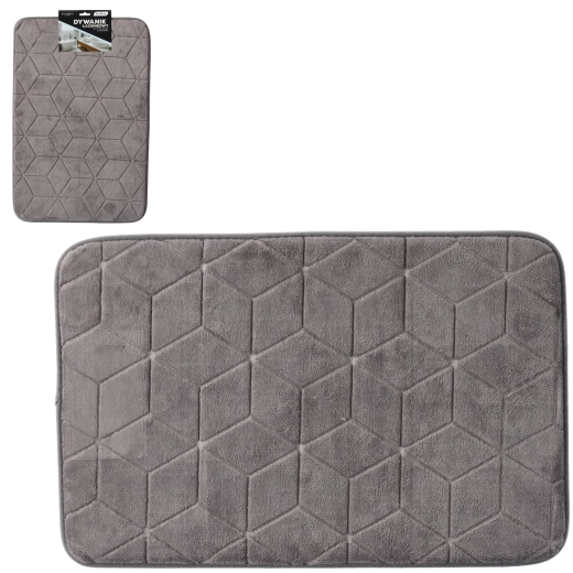 Tapis de bain gris en microfibre 40 × 60 cm