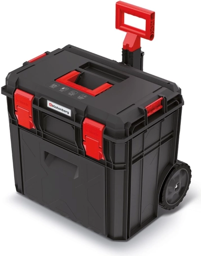 Valise à outils roulante X-BLOCK PRO avec poignée télescopique, 546 × 380 × 510 mm, noire