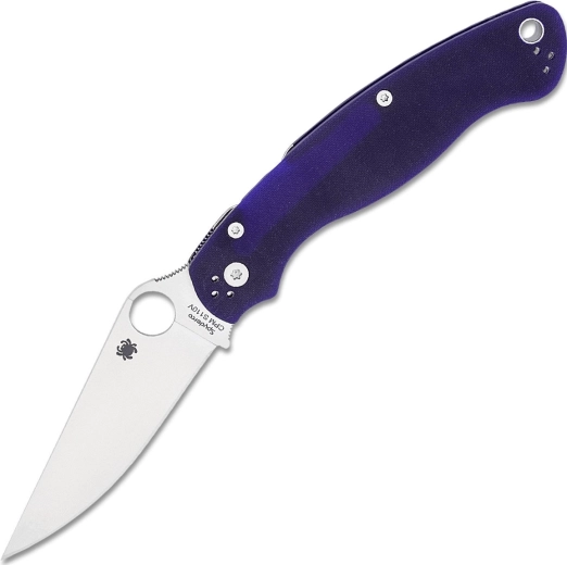 Couteau de poche Spyderco Military 2 Bleu Foncé, lame satin, G10
