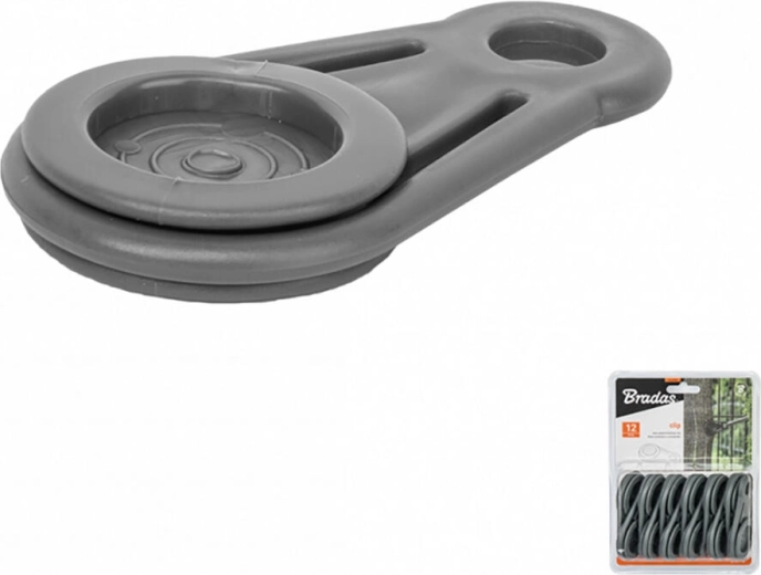 Clip de serrage avec œillet et poignée, plastique, 12 pcs