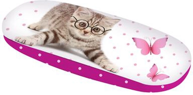 Étui à lunettes avec motif chat ou chien 16,5 × 6,5 × 4 cm