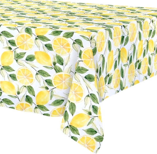 Nappe imperméable et résistante aux taches avec motif citrons 180 × 130 cm - 1 pièce