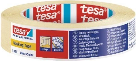 Ruban de masquage crêpé 25 mm × 50 m jaune Tesa