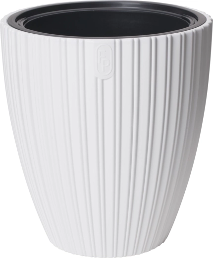 Pot de fleurs MIKA 40 cm blanc avec insert