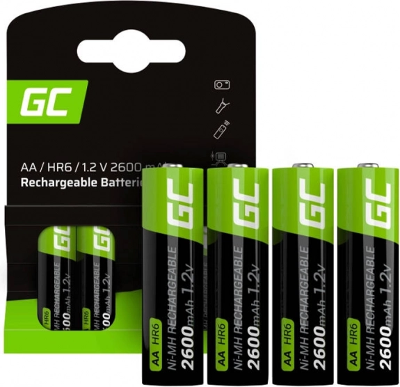 Piles rechargeables Green Cell AA R6 2600 mAh – lot de 4