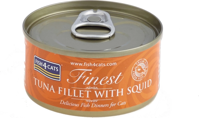Conserve pour chats thon aux encornets 70 g Fish4Cats Finest