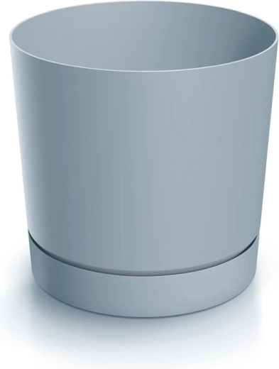 Cache-pot avec soucoupe TUBO P 39 cm gris clair