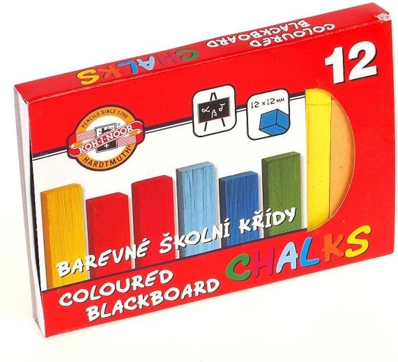 Craies scolaires de couleur 12 pcs