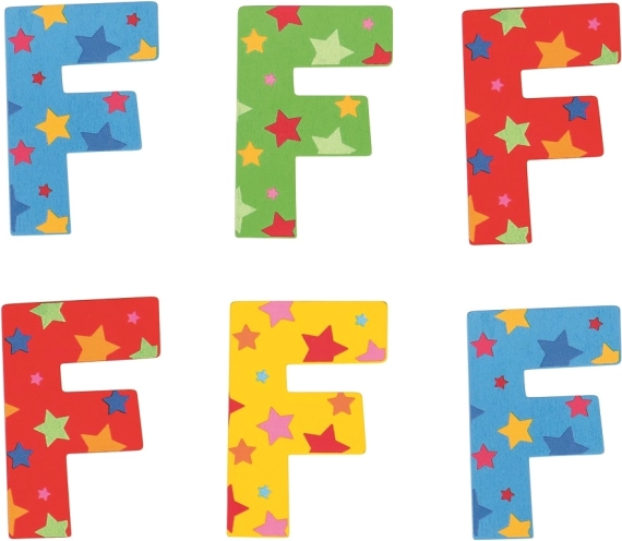 Bigjigs Toys lettre en bois F avec des étoiles