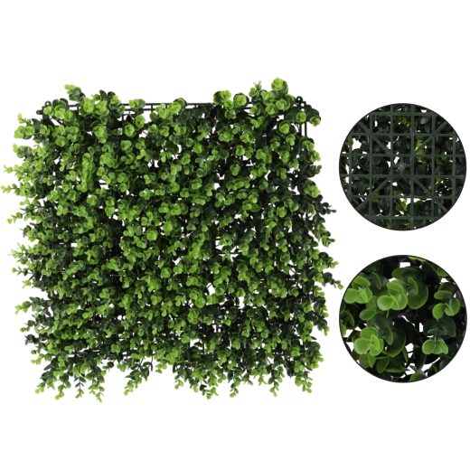 Panneau décoratif en faux buis 50 × 50 cm