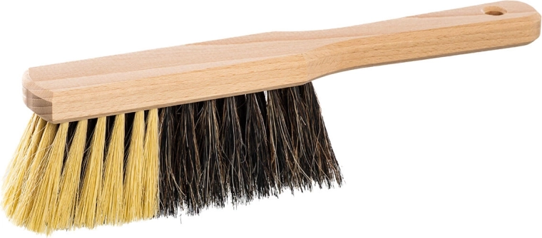 Balayette en bois non verni, 4 rangées, mélange de crin 50/50