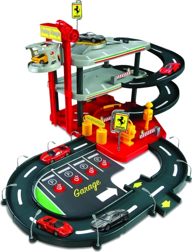 Garage FERRARI Race & Play pour enfants avec ascenseur et lave-auto