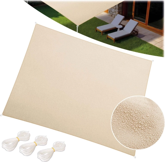 Voile d’ombrage rectangulaire 3 × 4 m beige