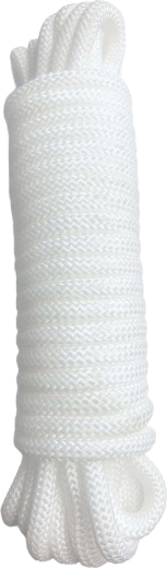 Corde tressée 10 m x 8 mm, blanche, charge maximale 200 kg