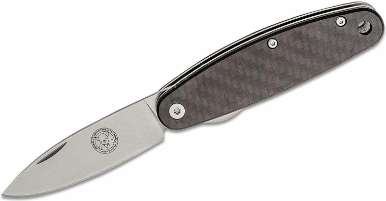 ESEE Churp Carbon couteau de poche 6,8 cm, lame satinée, fibre de carbone