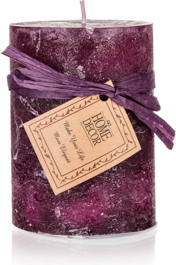bougie cylindrique décorative violette 6,8 × 9,5 cm