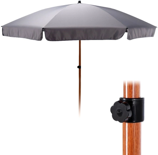 Parasol de jardin gris avec hauteur réglable 200 cm