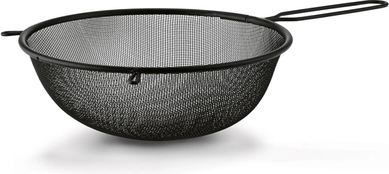 Passoire métallique noire avec manche 23 cm