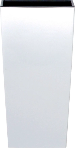 Cache-pot URBI Square Mat avec insert 29,5 × 29,5 × 55 cm blanc