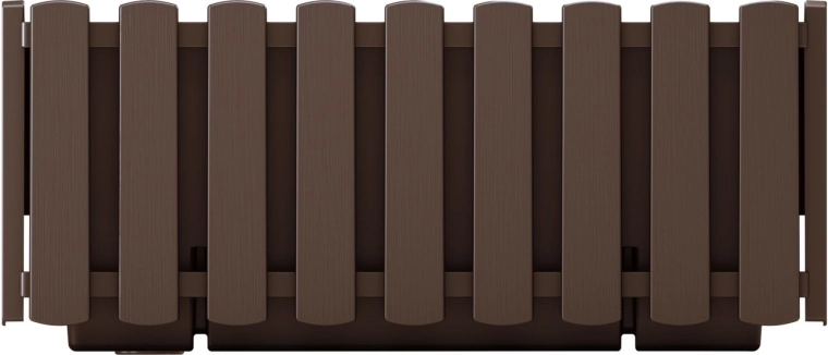 Jardinière en plastique au design de clôture 38 cm – marron