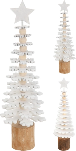 Décoration de Noël en bois – sapin blanc 25 cm