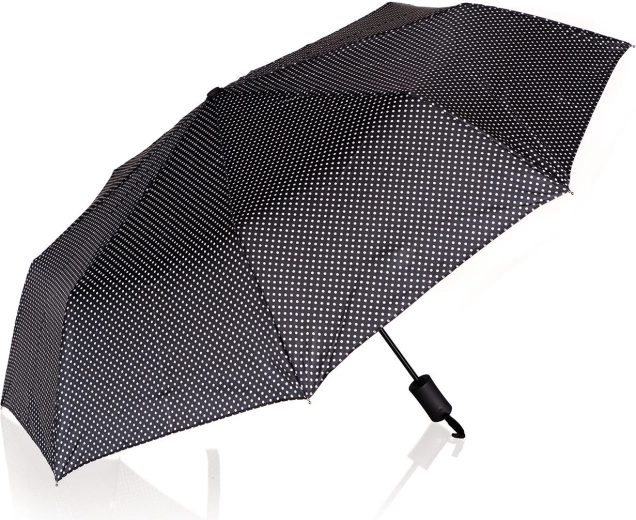 Parapluie pliant à pois 52 cm – noir