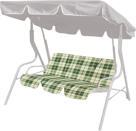 Coussin pour balançoire de jardin 129 × 43 cm carreau vert (2 pcs)