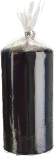 Bougie cylindrique noire brillante 7 × 14 cm