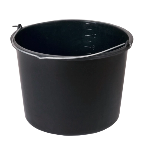 Seau de chantier 12 L avec anse métallique et graduations internes