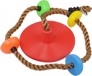 Corde avec nœuds colorés et siège - rouge