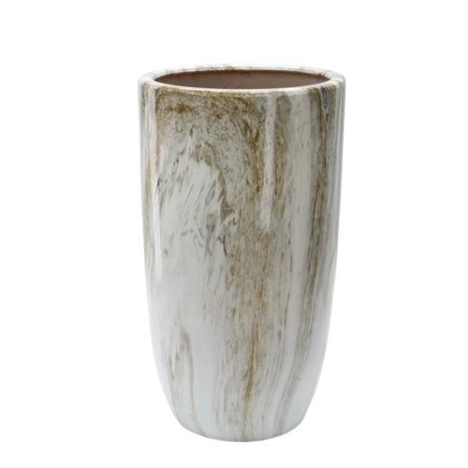 Cache-pot en céramique effet marbre 40 × 40 × 74 cm