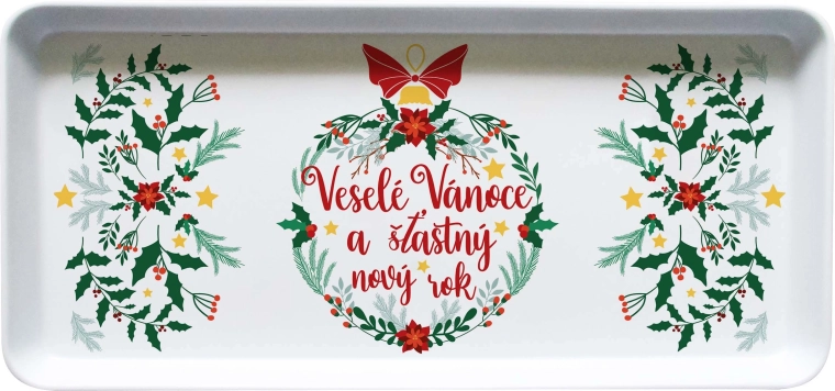 Plateau de service Joyeux Noël 35 × 16,5 × 2,3 cm