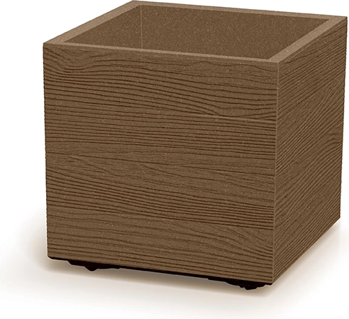 Cache-pot Madera Square Eco Wood 38,5 cm – cache-pot carré en plastique à imitation bois