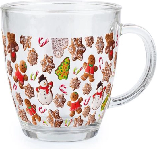 Mug en verre Toro 350 ml avec motif de pains d’épices