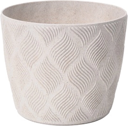 Cache-pot Flow Petit Eco Wood 27 cm blanc