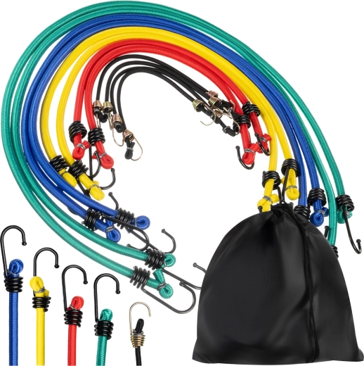 XTROBB tendeurs élastiques pour bagages avec crochets (12 pcs) avec housse