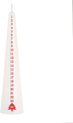 Bougie de l’Avent conique blanche 25 cm
