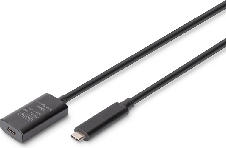 Câble d’extension actif USB-C vers USB-C Digitus, USB 3.2 Gen 2, 5 m