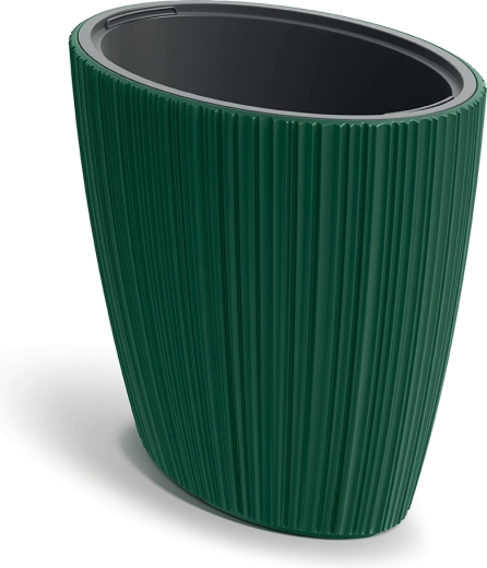 Pot de fleurs Oro vert foncé avec insert amovible