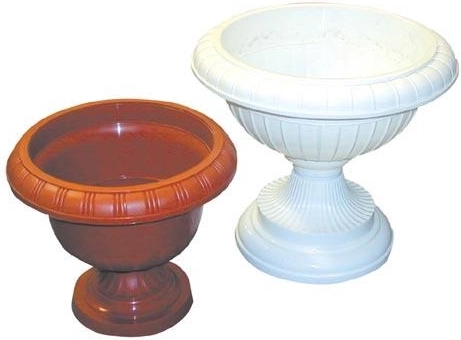 Support de pot de fleurs AMFORA 34 cm, plastique marron, hauteur 31 cm