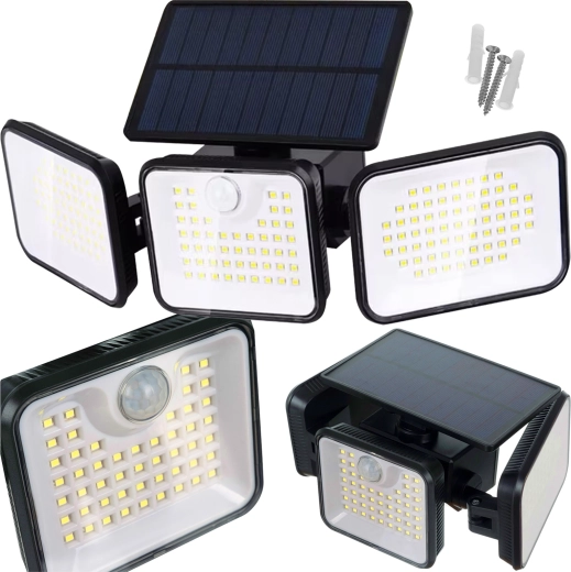 Lampe de jardin LED solaire Izoxis 180 LED avec capteur de mouvement et capteur crépusculaire IP65