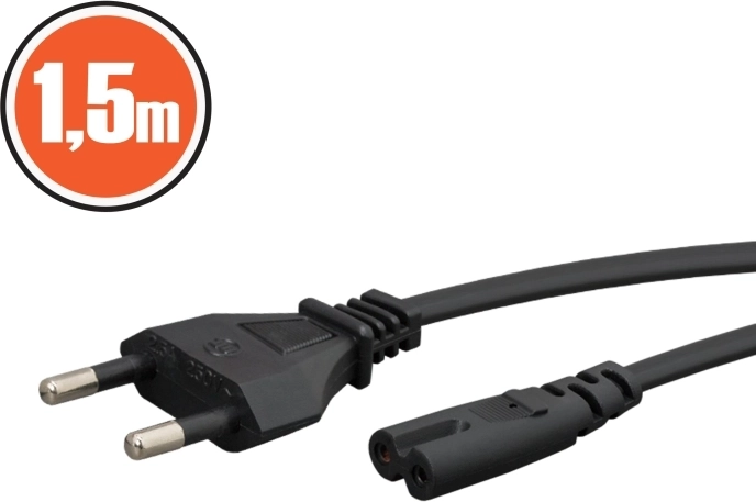Câble d’alimentation secteur CEE 7/16 vers IEC C7, 1,5 m