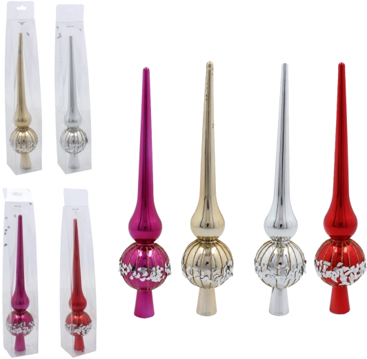 Pointe en verre pour sapin de Noël 25 cm