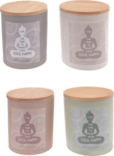 Bougie parfumée en verre Bouddha – 4 variantes