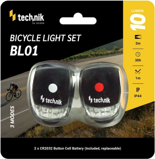 Technik - ensemble de feux de vélo avec coque en silicone (avant et arrière)
